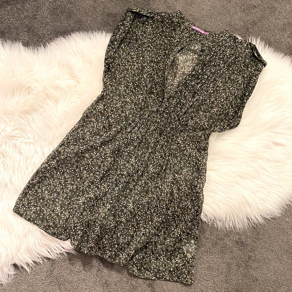Olive green chiffon tunic